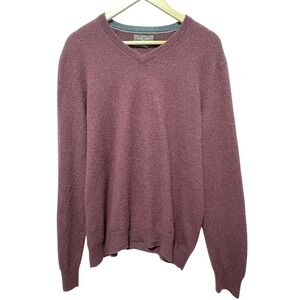 BLACK BROWN 1826 Mens Cashmere Sweater XL Maroon Modern Classic Preppy Old Money